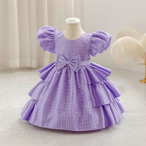 Vestido de Princesa con Lazo de Satén para Niñas, Estilo Nuevo TT210, para Primer Cumpleaños, Navidad, Halloween - Product Image 1