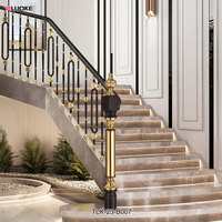 Nouvelle rampe d'escalier intérieur de style moderne balustrade décorative d'escalier ornemental en laiton de luxe