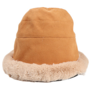 Chapeau bob chaud en fausse fourrure pour femme, hiver, extérieur, velours côtelé, couleur unie, réversible, style pêcheur - Product Image 5