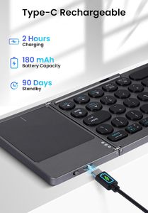 <span class=keywords><strong>Tastiera</strong></span> Bluetooth Pieghevole Cube Pocket, <span class=keywords><strong>Tastiera</strong></span> per Computer Pieghevole con Touchpad, Custodia per iPad 10a Generazione - Product Image 2