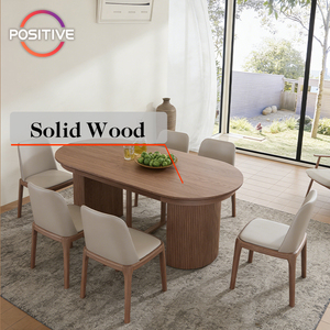 Mesa de Comedor de Madera Maciza, Diseño Extensible de Forma Redonda a Ovalada para Apartamentos Pequeños, Sala de Estar, Uso Doméstico - Product Image 4