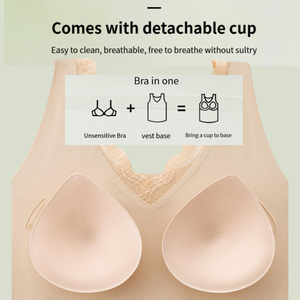 Soutien-gorge de <span class=keywords><strong>yoga</strong></span> sans couture pour femme, haut de qualité, sans fil, respirant, avec maintien 3D, bord en dentelle, confort personnalisé, hautement élastique - Product Image 2