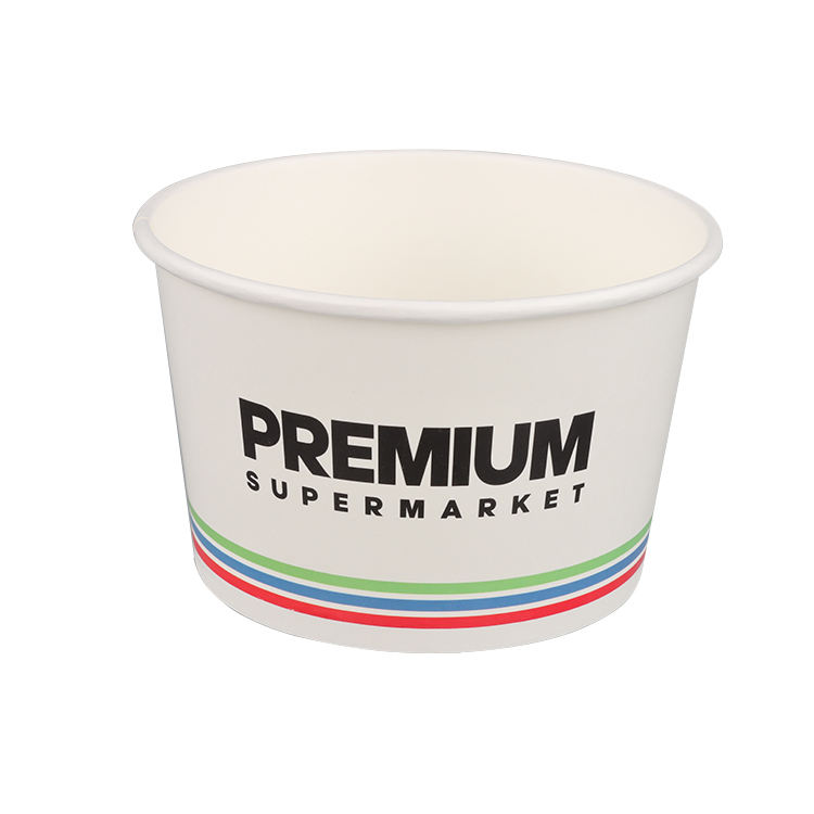 White color custom disposable food packing box food takeway kraft paper bowls with lid