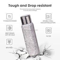 Bouteille de voyage isotherme en titane 500ml 600ml, ultralégère, double paroi, garde au chaud et au froid, gourde réutilisable avec couvercle