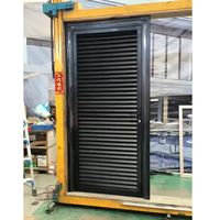 Fournisseur de Foshan - Porte à persiennes en aluminium extérieur avec revêtement en poudre, volets de porte pour maison et villa