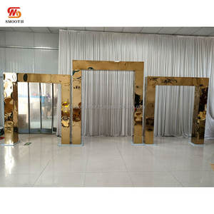 Soporte Rectangular de Acero Inoxidable para Fondo de Boda, Acabado Espejo Dorado Brillante, Alta Calidad - Product Image 5