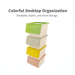 Stapelbare <span class=keywords><strong>Mini</strong></span>-Schreibtisch-Aufbewahrungsbox mit Deckel Individuelles Muster - Product Image 2