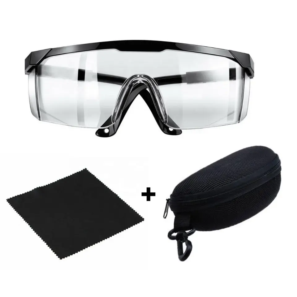 Kacamata keselamatan ringan Uvex, kacamata pelindung ringan lengan dapat disesuaikan, cakupan lensa penuh Bening, manufaktur konstruksi Lab