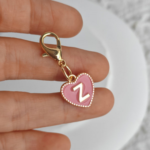Personalized 26 <b>Alphabet</b> Keychain for Her Creative Enamel Heart Pendant for Women Luxury Initial Letter <b>Keyring</b> Accessory Gift - Product Image 4