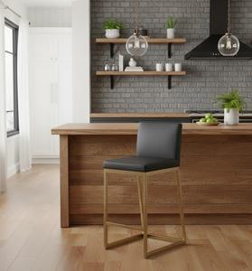 Sillas de Bar de Cuero al por Mayor, Muebles de Asiento Modernos y Lujosos con Altura Ajustable, Tapicería de Cuero Suave, Duraderas para Cocina - Product Image 3