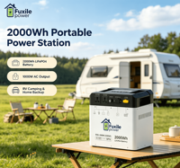 Station de batterie portable LiFePO4 2048Wh 1000W compatible solaire, alimentation de secours UPS pour maison, camping, camping-car, voiture, hors réseau, onde sinusoïdale pure