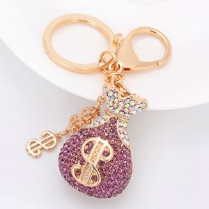 NEW Fortune Bag Crystal Rhinestone Lucky Keychains Luxury <b>Key</b> <b>Chain</b> Bling Amulet Sparkling KeyRing Charms Purse Pendant Bag Dec - Product Image 4