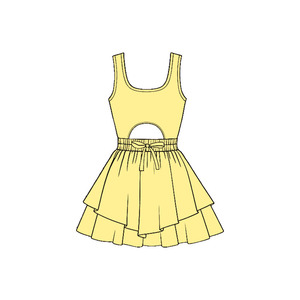 Vestido de Verano para Bebé Niña, Modelo GSD3181, Color Blanco, Estampado Sólido, Sin Mangas, Venta al por Mayor, Vestido de Yoga - Product Image 4