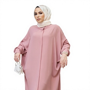 Abaya Larga de Chifón para Mujer, con Abertura Lateral, Color Sólido, para Eventos Formales, Estilo Modesto - Product Image 1