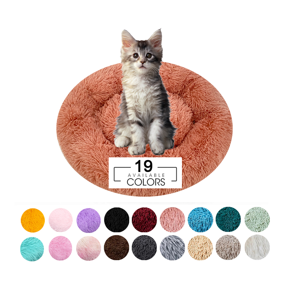 Wholesale Factory 50*50*4cm Warm Washable For Small Animal And Furry Round Pet Bed With Memory Foam For Pets