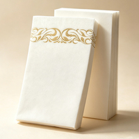 Serviette de table jetable en papier Airlaid effet lin, motif doré gris, pour hôtels et restaurants