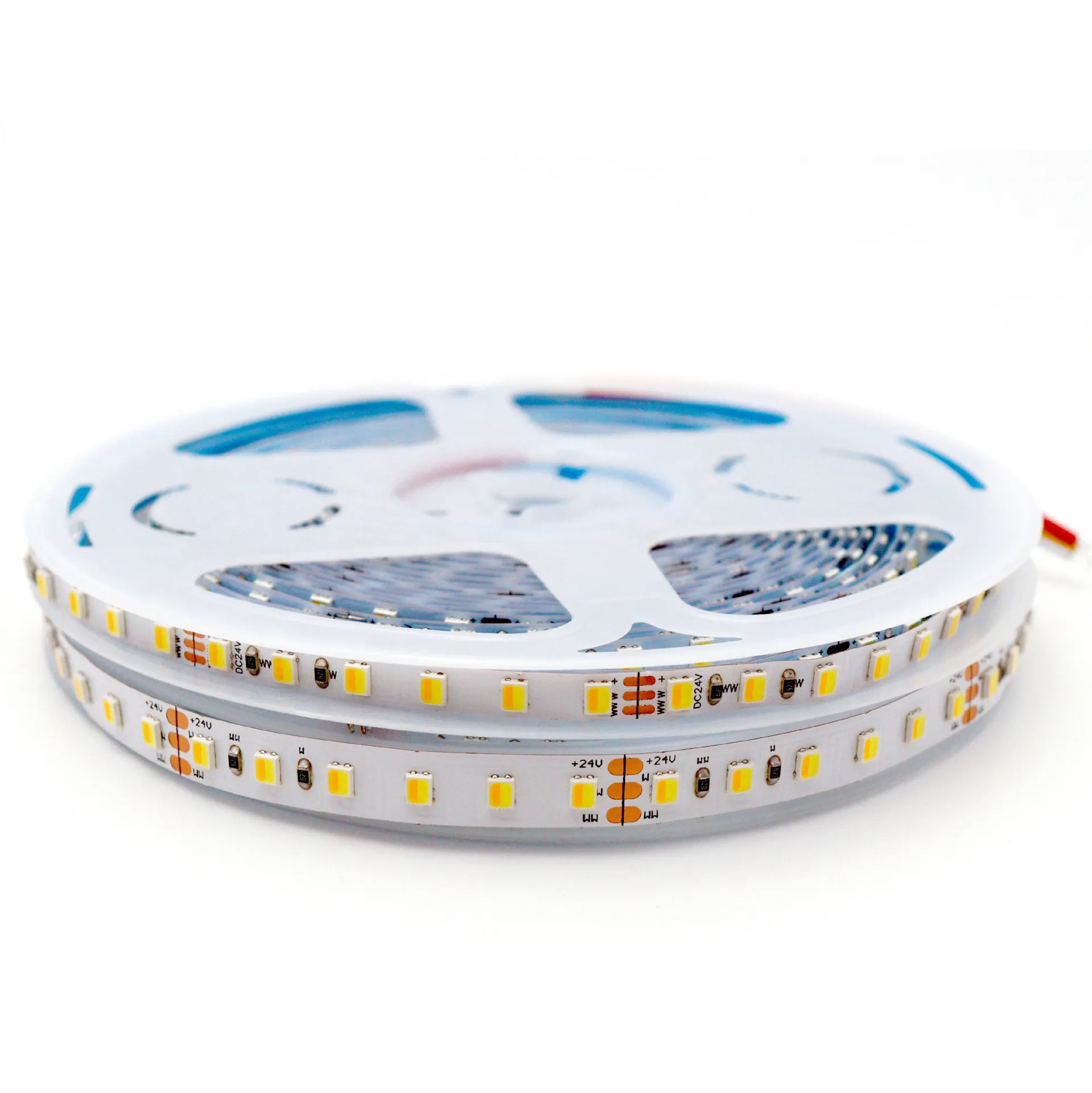 LED şerit ışık 2835 2in1 120leds 24V 8MM 5MM genişlik CCT LED ışıkları çift renk iki tonlu LED şerit