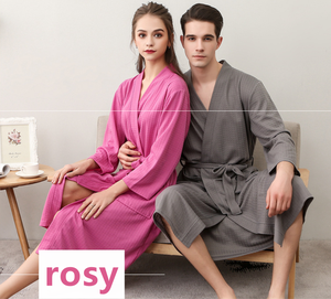 <strong>Waffle</strong> <strong>Robe</strong> Kimono and Lapel Spa Bath <strong>Robe</strong> Unisex <strong>Waffle</strong> Bathrobe Massage <strong>Robe</strong> Y01 - Product Image 2