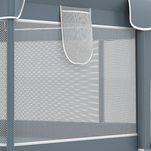 Grand parc pour bébé moderne, écologique, robuste, pour l'intérieur et l'extérieur, pour la sécurité des tout-petits, base antidérapante, maille respirante douce, activité - Product Image 6