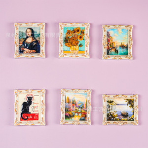 Aimants de réfrigérateur en résine style musée avec impressions d'art classiques, cadeau décoratif pour la maison, la cuisine ou l'affichage mural - Product Image 1