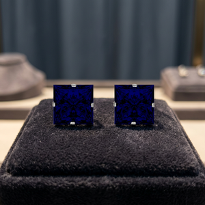 Wholesale Fashion Fine Jewelry 925 Sterling <b>Silver</b> Blue Cubic Zirconia Square <b>Stud</b> <b>Earrings</b> <b>for</b> <b>Women</b> and Girls Wedding Festive - Product Image 4