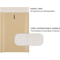 Enveloppe d'expédition en papier kraft recyclable anti-poussière avec doublure à bulles pour petits articles, sac d'expédition anti-rayures, vente en gros d'usine