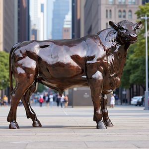 Recién llegado, decoración de jardín al aire libre, escultura de Animal grande, estatua de toro de vaca de bronce de tamaño real personalizada, decoración de jardín al aire libre de Metal - Product Image 3
