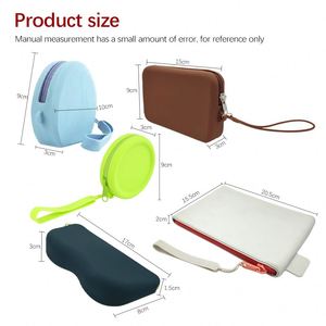 Custom Silicone Pencil Case <b>Mini</b> Purse Coin <b>Pouch</b> With Zipper Closure Simple Style Makeup Cosmetic Bags and Luggage Wallets - Product Image 6