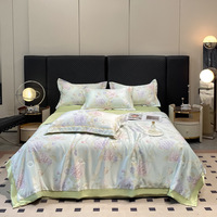 Ensemble de literie en coton lavé multicolore pour l'été, lavable en machine, couettes en fibre fine