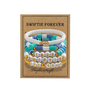 Popular <span class=keywords><strong>Taylor</strong></span> <span class=keywords><strong>Swift</strong></span> amistad joyería moda mujer hecha a mano arcilla polimérica cuentas pulsera conjunto al por mayor - Product Image 6