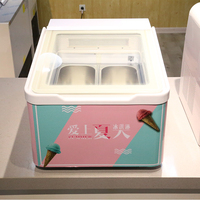 Petite vitrine réfrigérée verticale pour la présentation de gelato, de crème glacée et de sucettes glacées