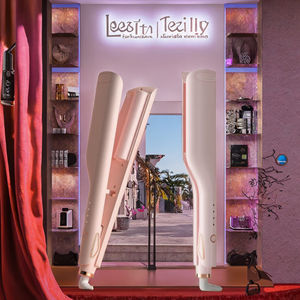 Fer à friser à deux barils en céramique personnalisable 2024 avec affichage de la température LCD, 2 réglages de température, pour hôtel et usage domestique - Product Image 4