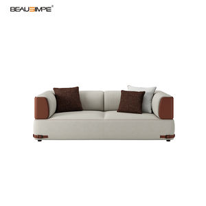 लक्जरी इतालवी न्यूनतम चमड़े के अनुभागीय सोफे सेट लिविंग विजन मॉड्यूलर लाउंज काउच स्पंज स्पंज भरने वेलवेट सोहो सोफा - Product Image 5