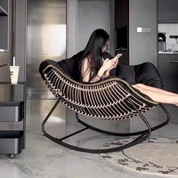 Chaise de loisir nordique de haute qualité, ensemble de chaises pivotantes en rotin, fauteuil inclinable moderne pour salon, chaise paresseuse pour se détendre
