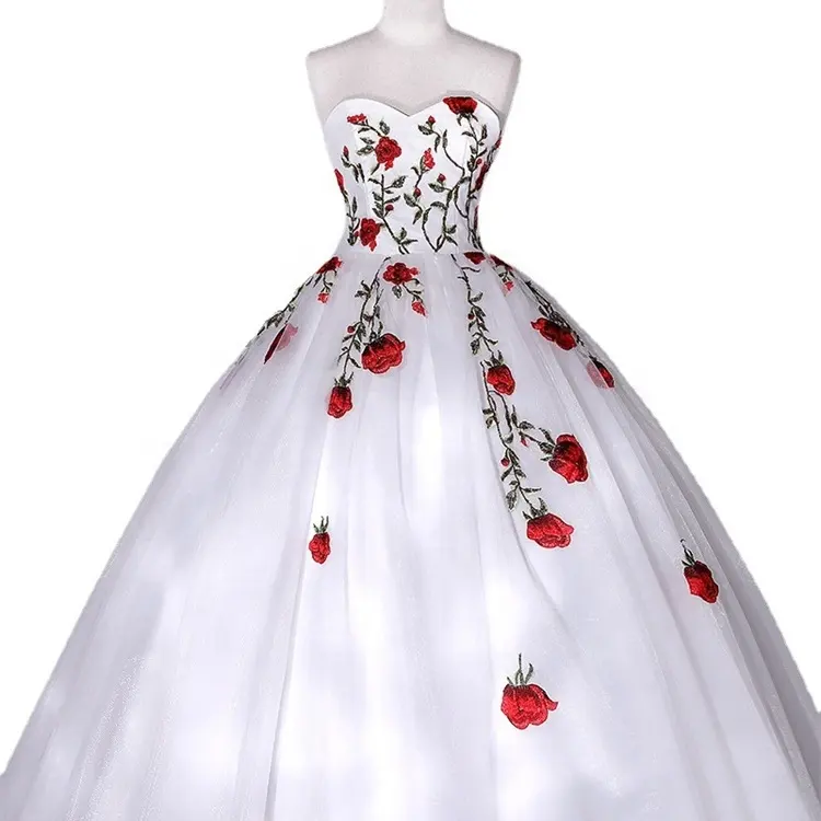 Новое роскошное вечернее платье с вышивкой в виде ниши, свадебное платье принцессы с вышивкой роз, вечернее платье без бретелек с розой