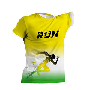Camisetas de Running Personalizadas Sublimadas, Transpirables, de Secado Rápido, Unisex, con Absorción de Humedad, Estampadas, de Manga Corta, de Poliéster, para Maratón - Product Image 1