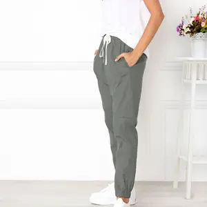 Custom Ladies Fashion Cargo Baggy Pants Streetwear,and Casual Vintage Metallic Trousers with Pockets/