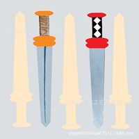 Ornement épée de pirate en buis, fait main pour enfants, fournitures de fête, patchwork graffiti DIY, fabriqué en Chine
