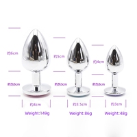 Tapón Anal de Lujo en 3 Tamaños, Diseño de Joyería, Estimulador de Cristal de Acero Inoxidable, Juguetes Sexuales Anales, Masajeador de Próstata, Dildo