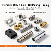 Pièces en aluminium, acier inoxydable et titane usinées CNC 5 axes de précision OEM, polies et brossées pour l'industrie