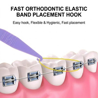 Crochet de Ligature Élastique Dentaire pour Appareils Orthodontiques, Outil de Pose de Bandes en Caoutchouc, Correcteur Léger en Plastique pour Soins Bucco-Dentaires Quotidiens