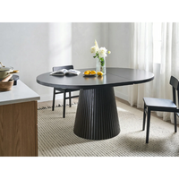 Table à manger extensible en MDF noir, vente en gros d'usine, 120/160 cm, 6-8 places, pour maison, hôtel, appartement