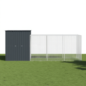 Jaula Grande para Pollos de Acero Galvanizado Antracita, Jaula Resistente para Animales para Cría de Aves de Corral - Product Image 1