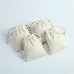 Promotional Recycle Organic Cotton Small Canvas <b>Fabric</b> Gift Drawstring Dust <b>Bag</b> Jewelry Packaging Pouch <b>Bags</b> - Product Image 2