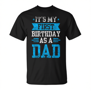 T-shirt pour le premier anniversaire de papa, design avec texte bleu, cadeau pour homme - Product Image 2
