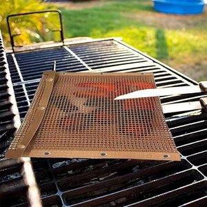 2025 New Food Grade Baking & Grilling Bag Heat Resistance <b>BBQ</b> Mesh Picnic Tool Outdoor Kitchen Grill Mats Sale - Product Image 6