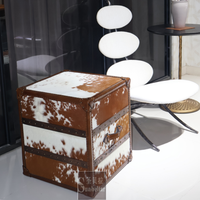 Meuble de salon moderne en bois massif avec cuir de vachette, design extensible de qualité supérieure pour bar à domicile ou entrée