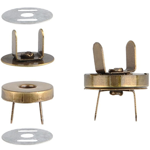 Bán Buôn Flatback Từ Snap Nút Khóa Từ Nickel Mỏng Nam Châm Nút Cho Túi Xách Kim Loại Dày <span class=keywords><strong>Brass</strong></span> 14Mm 18Mm - Product Image 3
