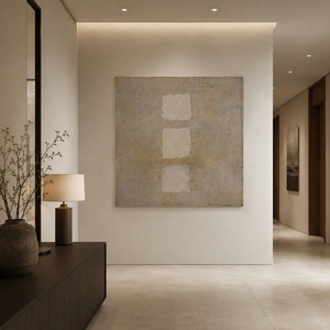 Three Quiet Marks Wall Art Oil Painting Textured <b>Canvas</b> Artwork Handmade Decorative Arts <b>for</b> Home House Hotel Interior Decor - Product Image 1