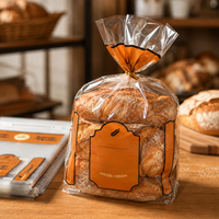 Sacs à pain transparents en LDPE et CPP imprimés sur mesure pour l'emballage alimentaire de boulangerie, faciles à remplir et à suspendre